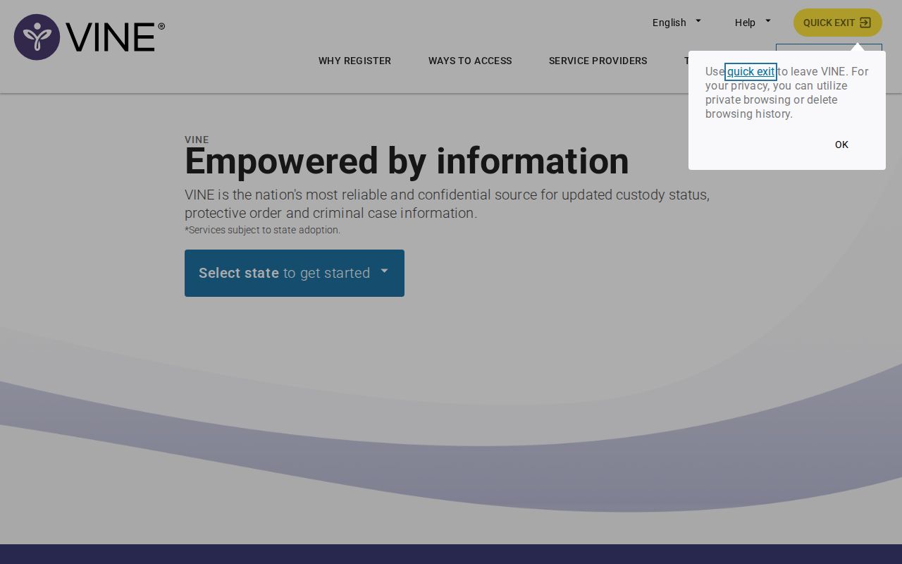 VINELink search interface for Union County jail and Iowa state custody